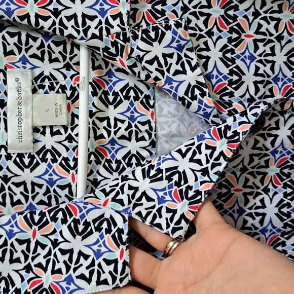 Christopher & Banks Multicolor 3/4 Sleeve Bussiness/Casual Jacket. Size Large - Picture 4 of 11